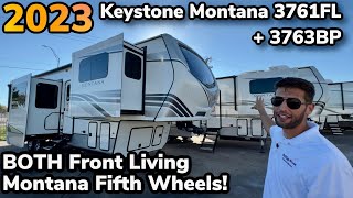 Both of Montana's Front Living Floor Plans! 2023 Keystone Montana 3761FL and 3763BP