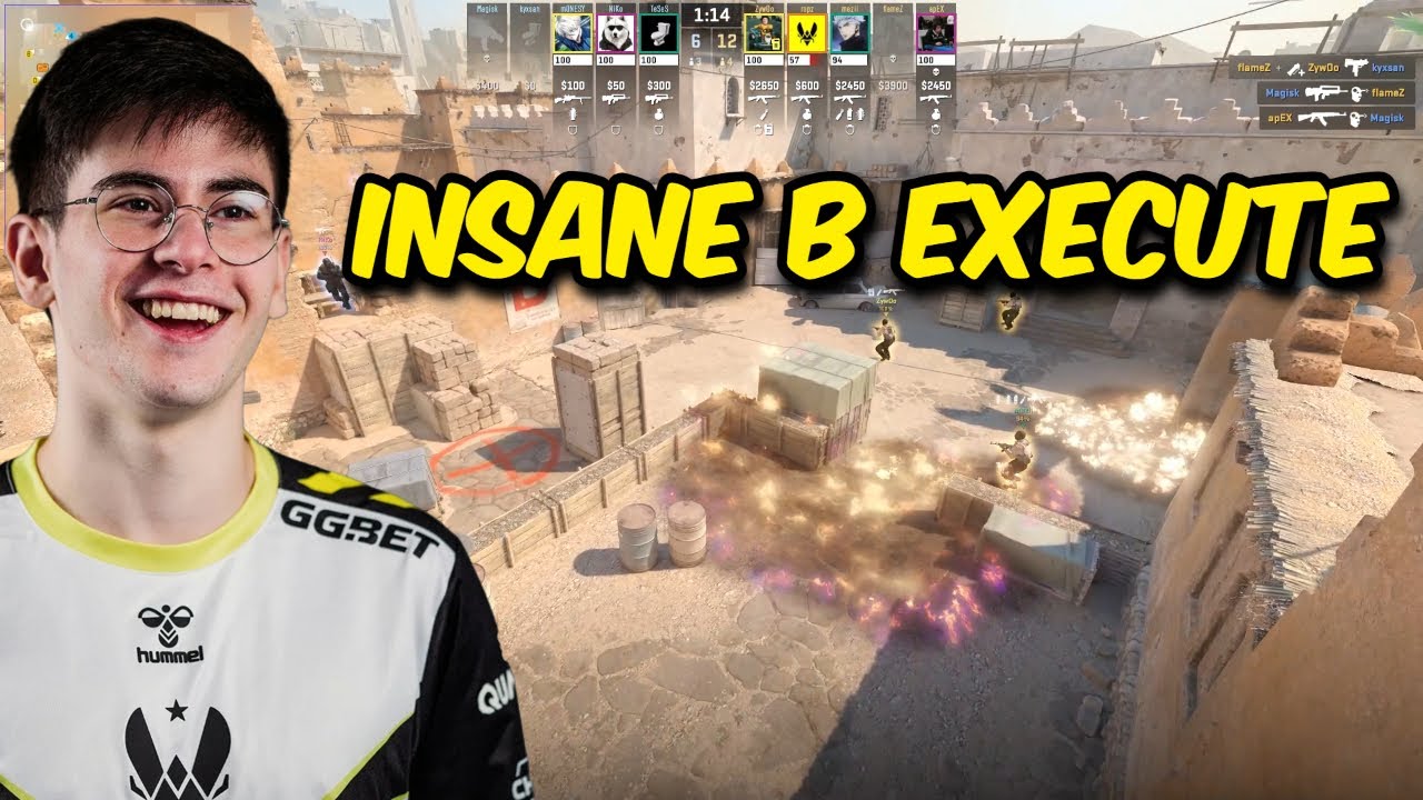 B-сайт Vitality EXECUTE в Dust 2 идеально многоуровневый