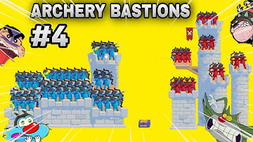 Oggy And Jack try to Max Level in Archery Bastions Game 😱 With Bob And Shinchan 🤣 Oggy Game Part 4