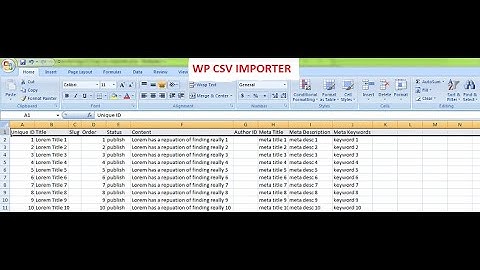 WP CSV IMPORTER -  Wordpress Plugin