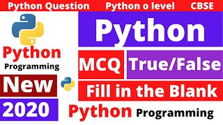 Python MCQ | Python Fill in the Blanks | Python True False Question | python mcq for o level python👈