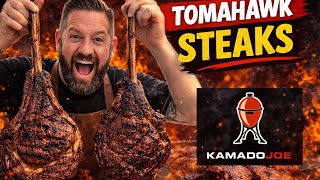 How to reverse sear a Tomahawk Steak on the Kamado Joe
