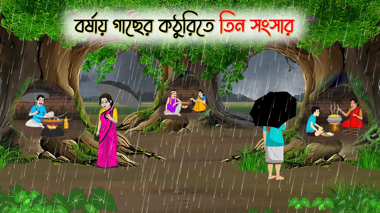 বর্ষায় গাছের কঠুরিতে তিন সংসার | বাংলা রূপকথার গল্প | Bengali Fairy Tale | Thakurmar Jhuli