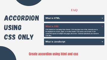 accordion using html and CSS | accordion using CSS only