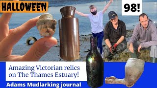 AMAZING finds Mudlarking Kent - Pottery sherd from a Victorian school - Pipes & Relics in the mud!