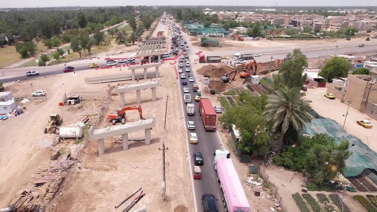 تقاطع حي البساتين طريق سريع بغداد كركوك ♡ التصوير علي الشمسي للحجز تصوير درون طياره • 07704311715