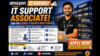 Amazon Hiring IT Support Associate🔥 Bangalore Jobs | Tech Support | Apply Now 💻