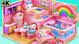 How To Make My Melody House with Bedroom, Magic Pool & Cozy Kitchen ❤️ DIY Miniature House