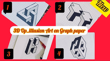 Easy and Awesome 3d Drawing and optical art on Graph paper/Op_Art