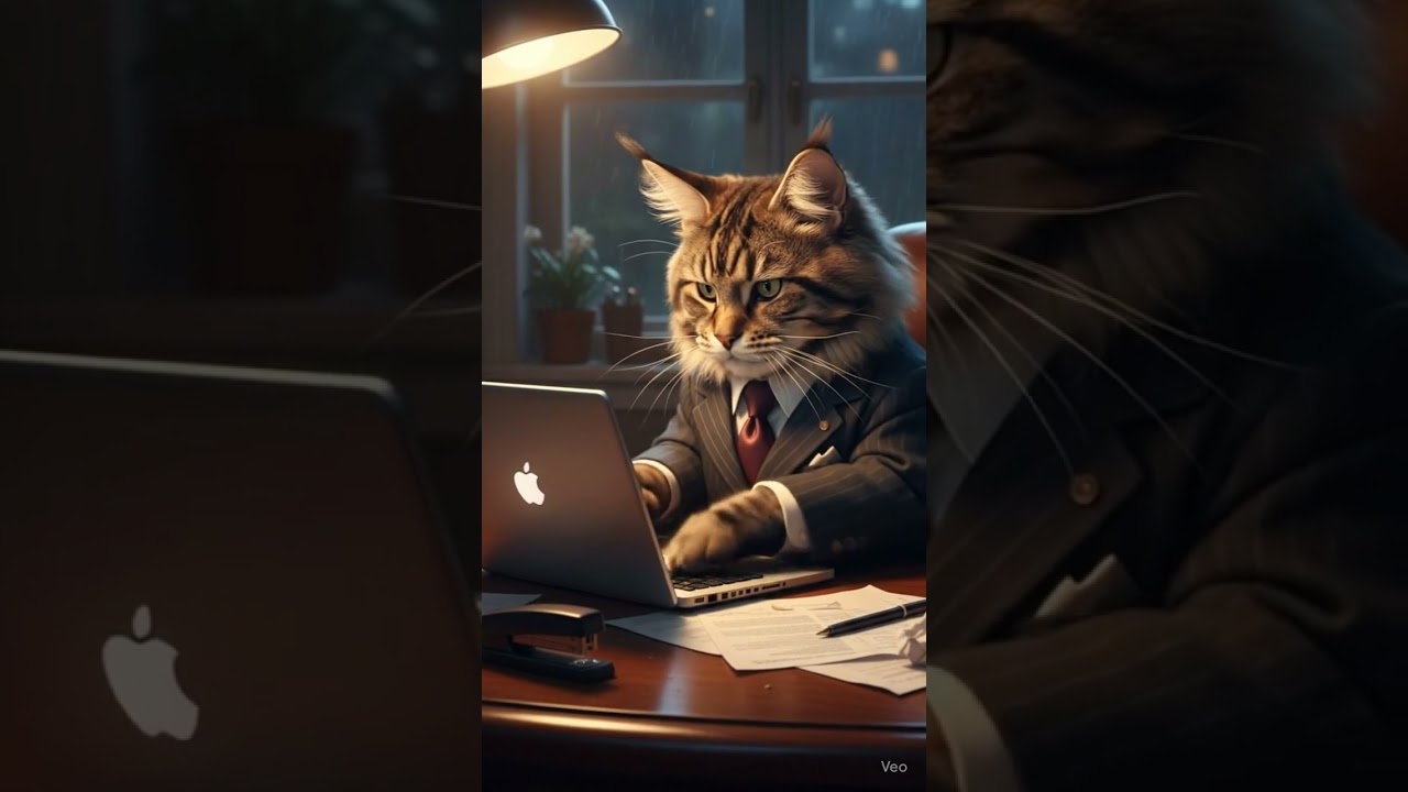 “Office Cat 😂 When Your Boss Makes You Work Overtime | Funny AI Video | 