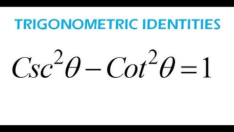 How to Verify Trigonometric Identities csc^2x-cot^2x=1 - (Trigonometry)