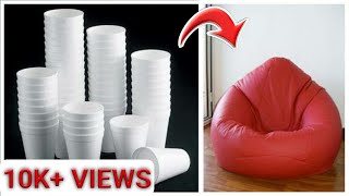 Bean Bag out of Thermocol | DIY Craft ideas | DIY Home Decor, Recycling Thermocol, Best out of Waste screenshot 2