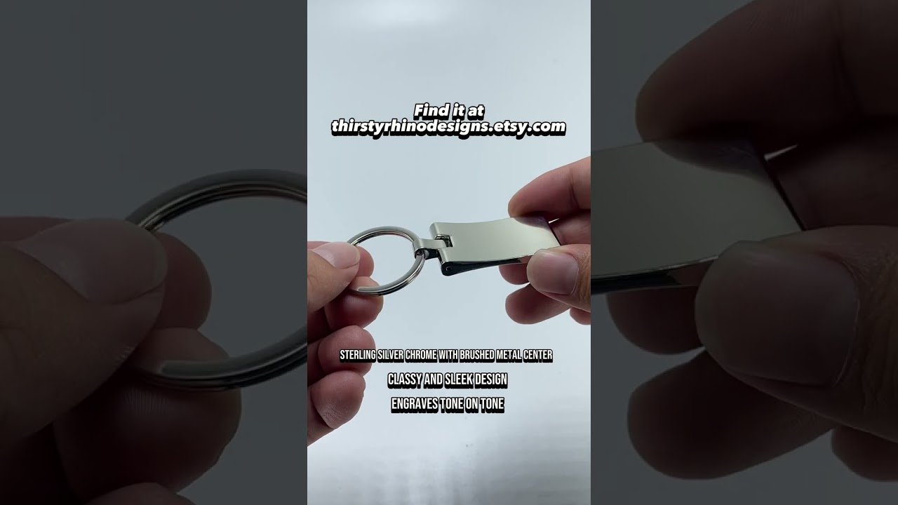 Personalized Gifts - Engraved Sterling Silver Plated Rectangle Keyring