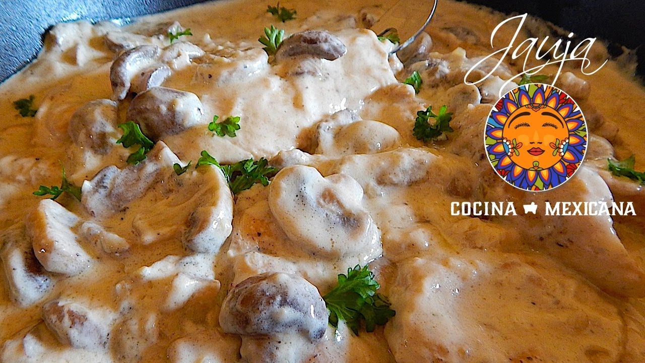 Pollo en Crema de Champiñones - YouTube