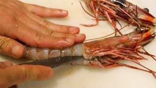 GIANT TIGER SHRIMP with Chili Sauce - Japanese Street Food - Okinawa Japan