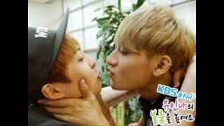 081913 Xiumin kissed by EXO members (KBS Volume Up)