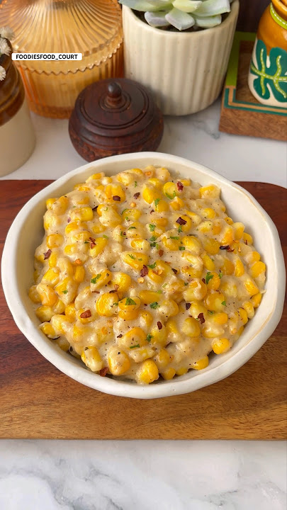 Creamy Cheesy Corn Recipe😍 #shorts #corn #trending