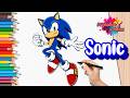 Dibuja y Colorea a SONIC el Erizo 🦔🎨 Cómo Dibujar Paso a Paso para Niños