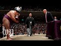 Watch Trump present the 'President's Cup' to sumo tournament winner in Japan