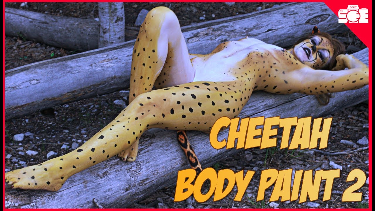 Cheetah Body Paint Outdoors with Jessica Wood2nd body paint with Jessica Wo...