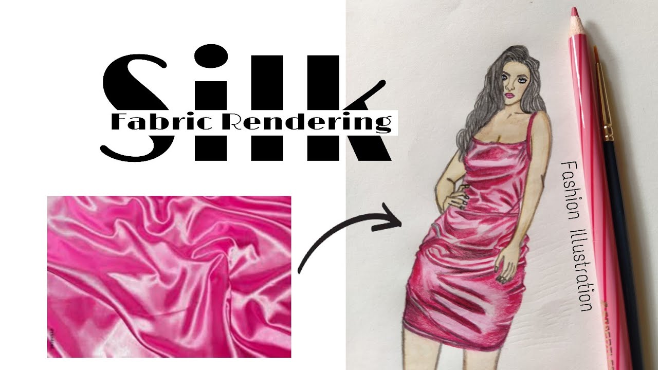 How to draw a silk dress | Fabric Rendring | Fashion Illustration - YouTube