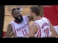 Donatas Motiejunas goes behind the back to Harden!