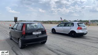 Fiat Punto GT vs VW Golf GTI drag race 1/4 mile 🚦🚗 - 4K
