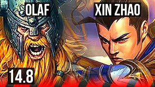 OLAF vs XIN ZHAO (TOP) | 7/0/1, 66% winrate, 6 solo kills, Godlike | TR Challenger | 14.8