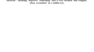 Intricate definition | Intricate meaning