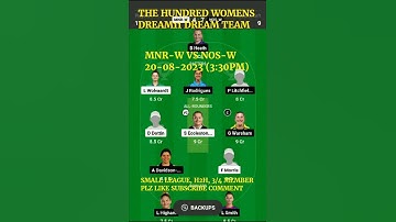 THE HUNDRED WOMEN MNR-W VS NOS-W DREAM11 DREAM TEAM 20-08-2023(3:30PM)