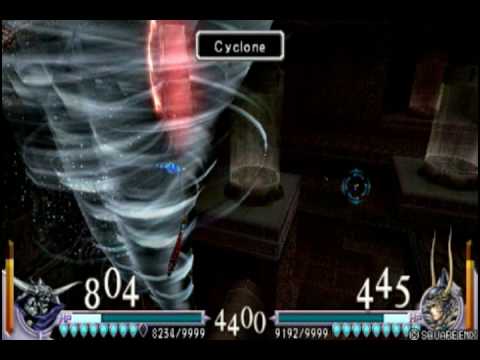Dissidia Xlink Kai: Garland fights Warrior of Light through the floor, and later cuts him in half.