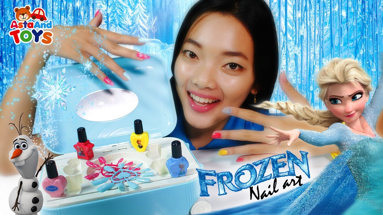 Disney Frozen Nail Art Bersama Kak Alis Asta And Toys YouTube