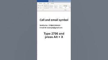 Call and email symbol in MS Word #mswordtutorial #mswordtips #mswordtricks #microsoftword
