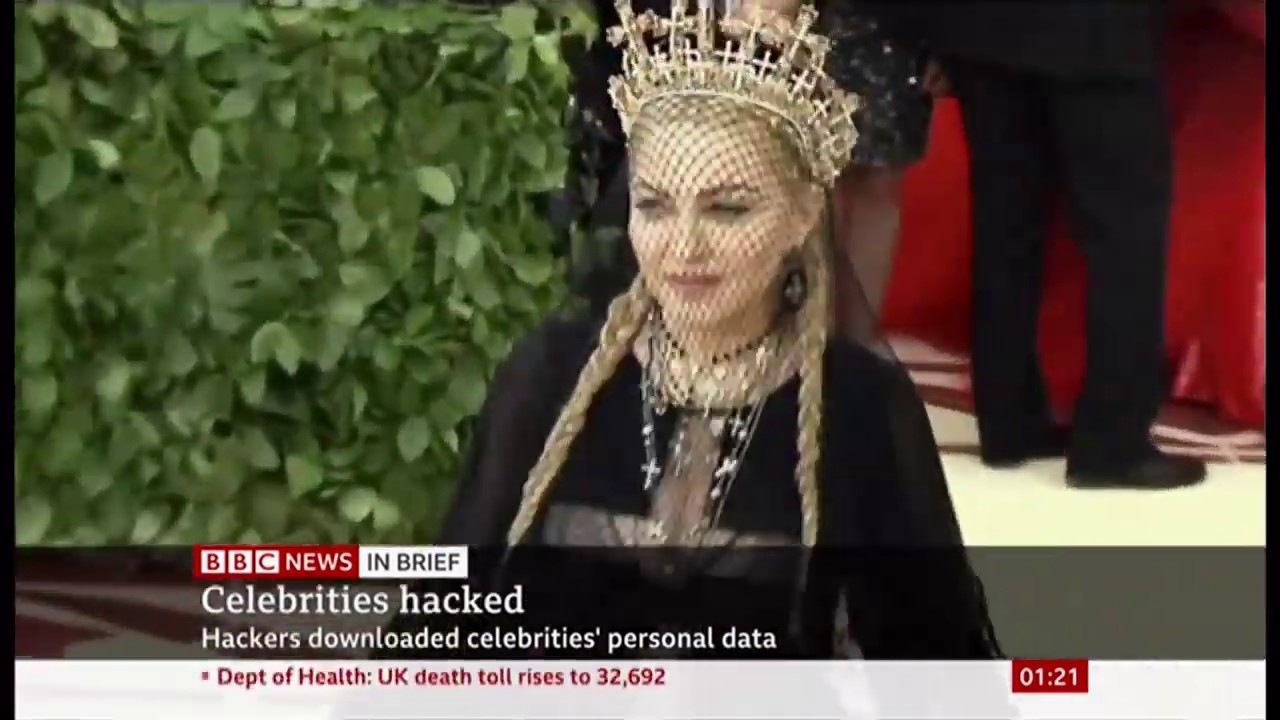 Celebrities hacked (Global) - BBC News - 13th May 2020