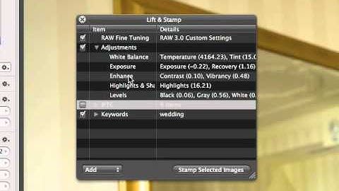 Apple Aperture 3 Using Lift and Stamp