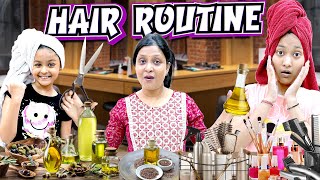 Jinni Dhwani Hair Care Routine 🤩 Long Hair | Which Oil for Hair?🤔 | Cute Sisters