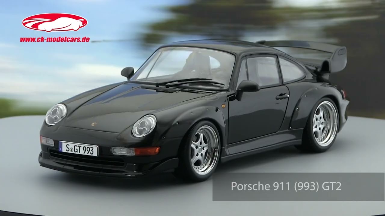 ck-modelcars-video: Porsche 911 (993) GT2 Baujahr 1996 schwarz / Speedline Felgen 1:12 KK-Scale