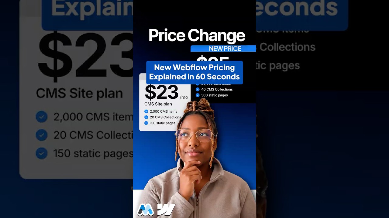 New Webflow Pricing Explained in 60 Seconds