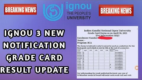 Ignou Result Updates|Ignou Grade Card Update| Ignou June Session Exam form| Ignou Notification