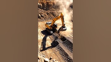 Massive Excavator in Action! 🚧 Watch This Heavy Machine Dominate the Quarry