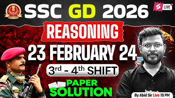 SSC GD 2026 | SSC GD Reasoning Previous Year Question Paper 2024 | SSC GD Question Paper | Abid Sir