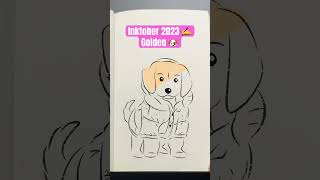 Inktober 2023 Day 6: Golden #inktober #inktober2023 #sketch #drawing #art #tutorial #dog #golden