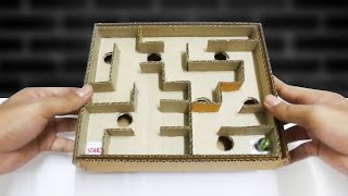 วิธีทำเกม ลูกแก้วในเขาวงกต จากลังกระดาษ | How to Make Game Marble Labyrinth from Cardboard screenshot 1
