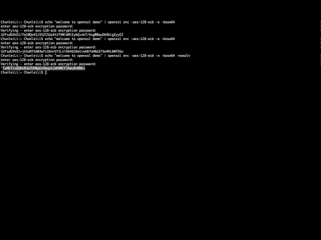 OpenSSL Demo Symmetric Encryption