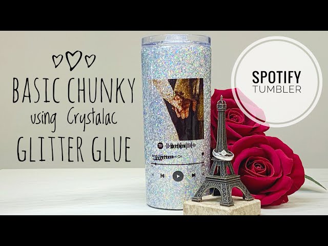 Spotify Tumbler; Basic Chunky Glitter Using Crystalac Glitter Glue