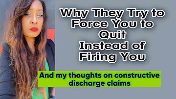 Why employers would rather push you out than fire you. #employeefirst #wrongfultermination #jobs