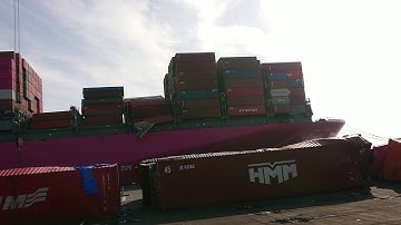 A LARGE CONTAINER SHIP 「ONE APUS」 40DAY AFTER DOCKING IN KOBE JAPAN PORT