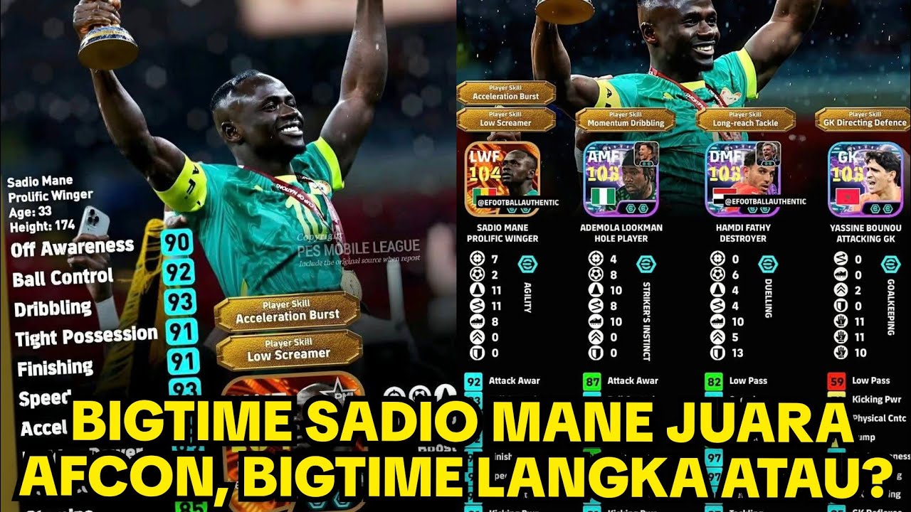 EFOOTBALL LAGI, GACHA LAGI DAN LAGI, WOW BIG TIME SADIO MANE JUARA AFCON 2025/2026 EFOOTBALL MOBILE 