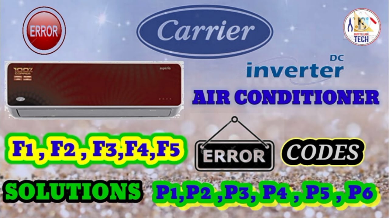 CARRIER DC INVERTER AIR CONDITIONER ERROR CODES AND SOLUTIONS // CARRIER AC Error Codes / ALL Error