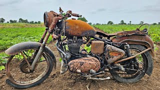 Old Bullet Full Restoration | Royal Enfield Old Bullet Restored And Modified🔴